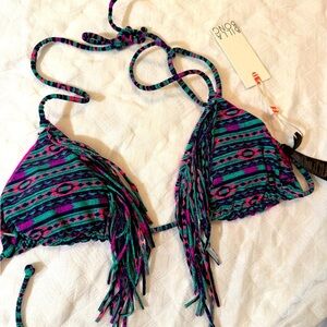 BILLABONG FRINGE AZTEC BIKINI SET, SZ MEDIUM
